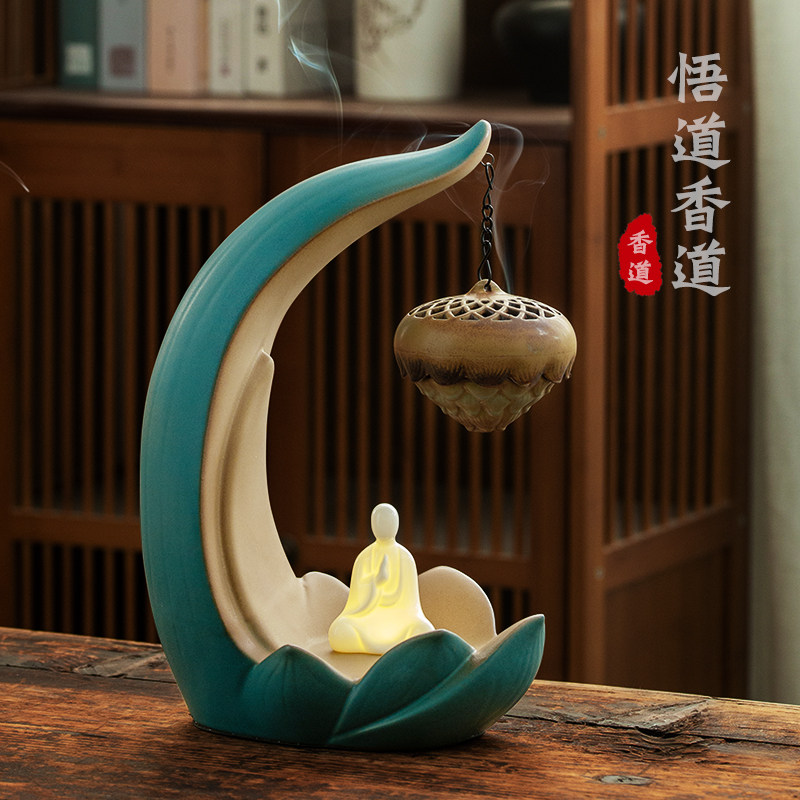 悟道悬挂烤鸭炉倒流香檀香盘香炉创意摆件沉香炉彷古镂空中式薰香