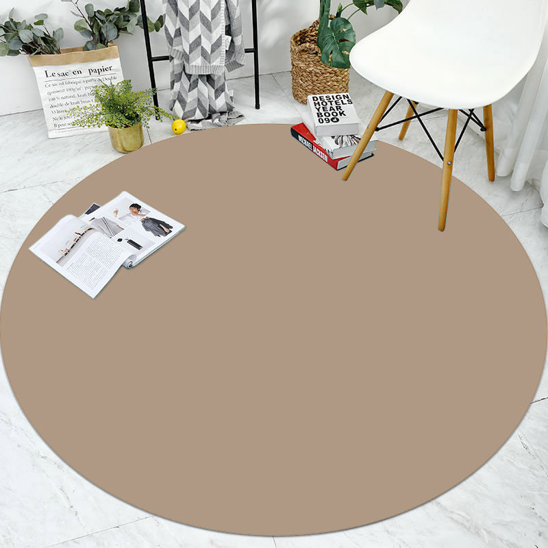 纯色圆形地垫pvc皮革地毯可擦洗卧室简约衣帽间梳妆台椅地垫免洗