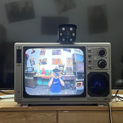婚礼现场黑白电视机摄像头复古