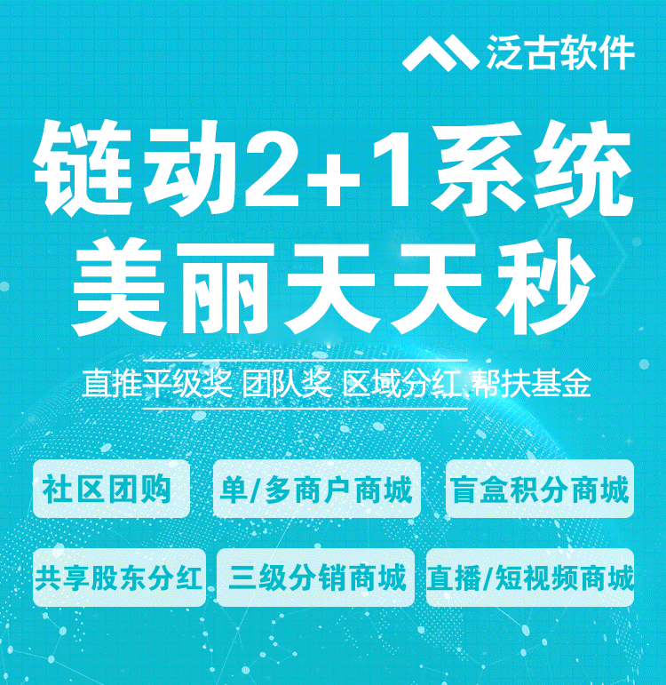 链动2+1二加一链动分销小程序美丽天天秒新零售公众号分红营销系