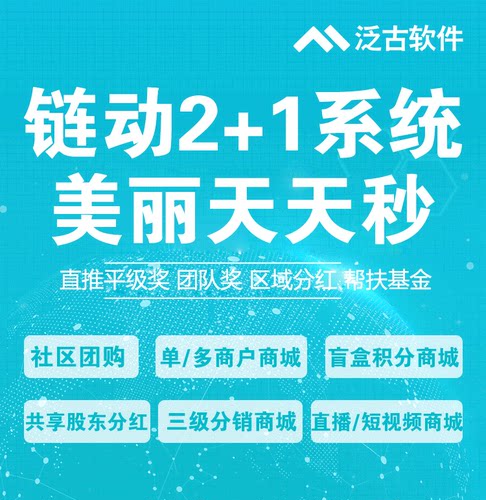 链动2+1二加一链动分销小程序美丽天天秒新零售公众号分红营销系