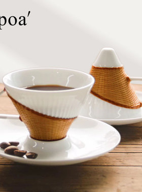 「浦poa」竹丝扣瓷手工非遗竹编竹立杯茶壶中西结合咖啡对杯