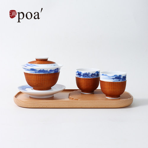 poa手工新品青花竹丝扣瓷新品