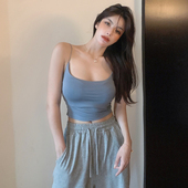 欧美辣妹穿搭吊带外穿紧身性感短款 露脐无袖 背心打底上衣女内搭夏
