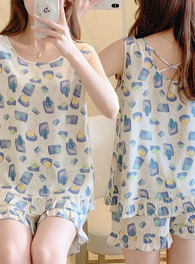 棉绸睡衣女空调家居服