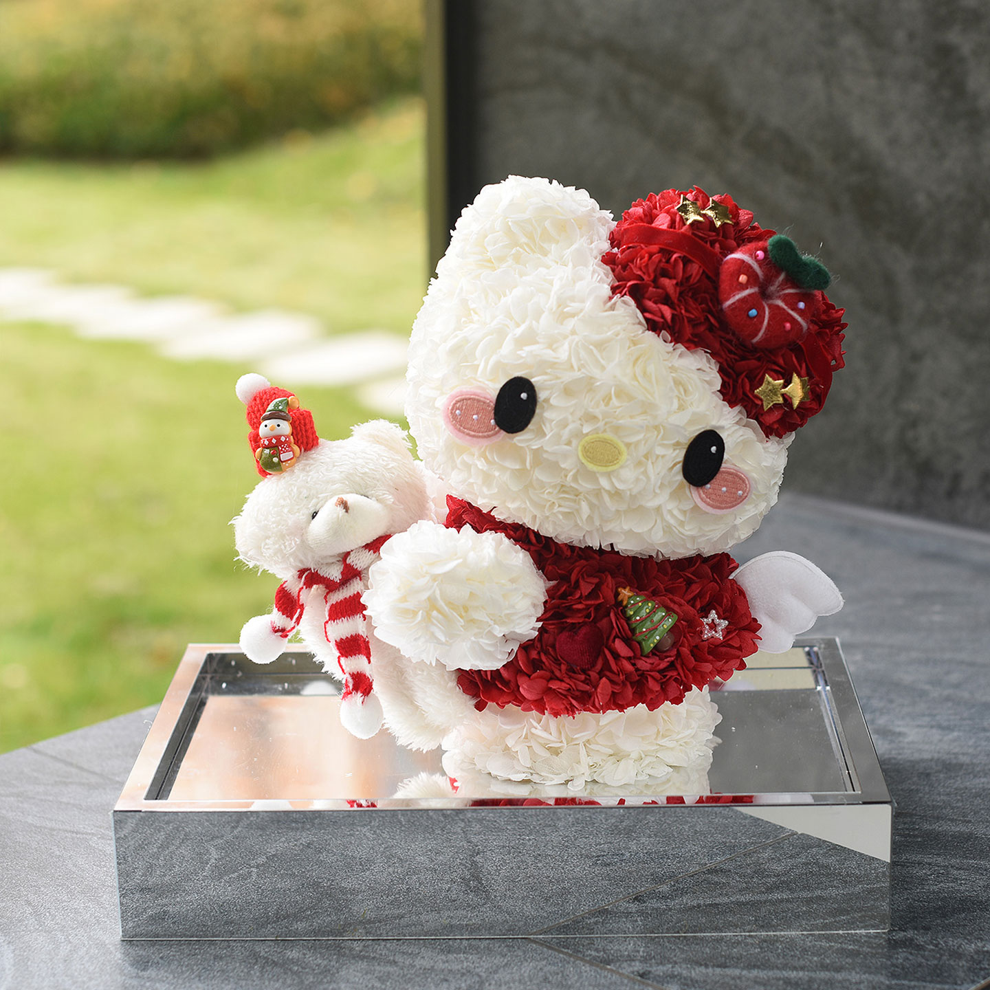 圣诞节礼物永生花哈喽kitty猫凯蒂猫摆件玩偶送女友送闺蜜生日