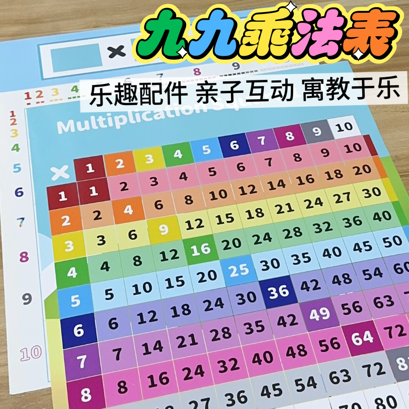 小学乘法表儿童数学启蒙挂画数感练习九九乘法表加减法桌游送贴纸
