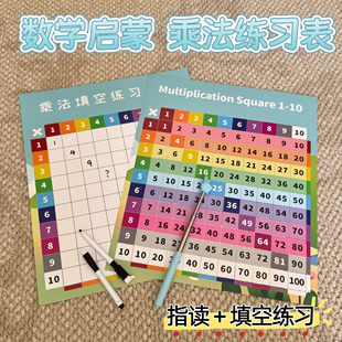 小学乘法表填空儿童数学启蒙挂画数感练习乘法加减法桌游送贴纸