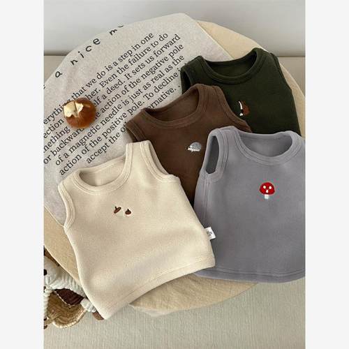 婴儿马甲秋冬款加绒卡通