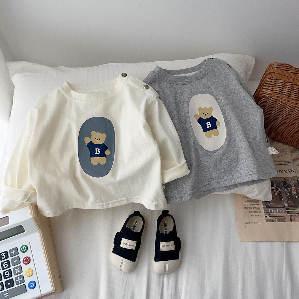 春秋季宝宝卡通肩扣长袖