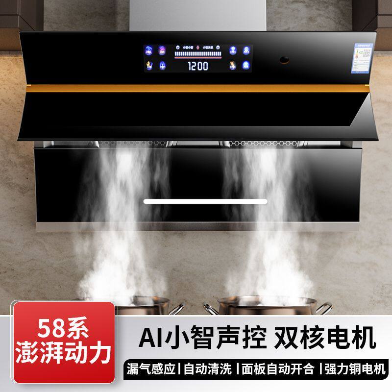 惠普好太太抽油烟机双电机小型家用大吸力智能语音厨房自动清洗