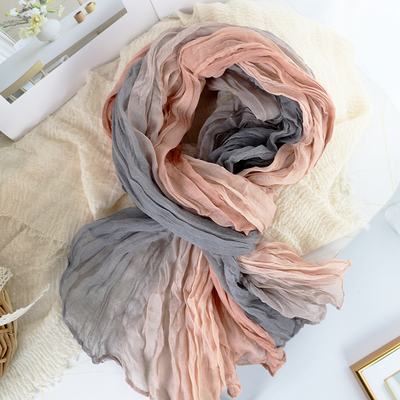 唯莎伦四季薄新款渐变色彩围巾