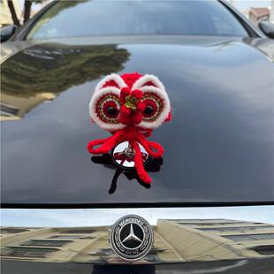 奔驰立标帽子过年车装饰可爱载编织头套汽车装饰品摆件女生高级