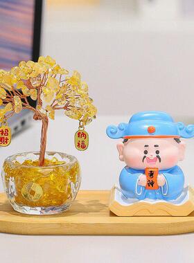 高考寓意好的礼物考神桌水面摆件逢考必过晶发财树考试上岸幸运物