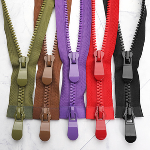 白色双开双头树脂拉链 羽绒服长拉链条8号大拉链加厚衣服拉锁长款