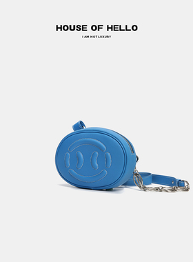 YOLANDA买手店 HOUSEOFHELLO 新款猪鼻包斜跨百搭胸包链条女包