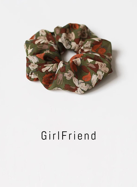 复古碎花大肠发圈女高级感法式扎头绳气质简约丸子头橡皮筋扎头发