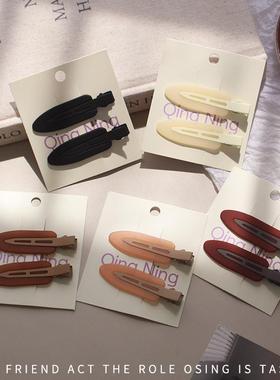 秋冬咖色简约碎发发夹边夹侧边发卡化妆洗脸无痕小夹子刘海夹bb夹