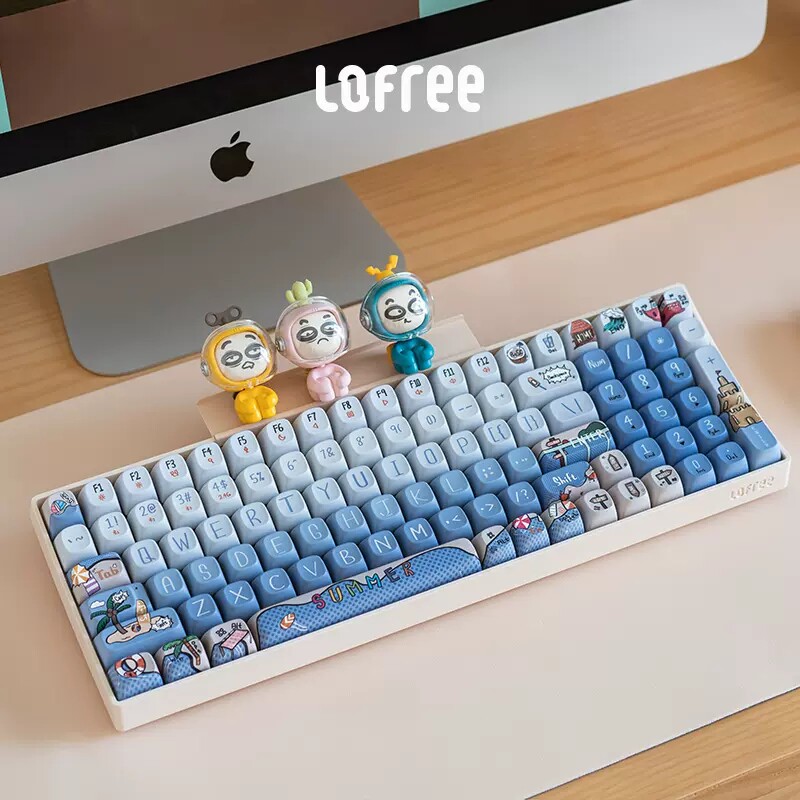 LOFREE LUOFEI XIAOQIAO DIY 테마 키 캡 68|100 키 원래 키 캡 PBT 볼 캡 승화 과정