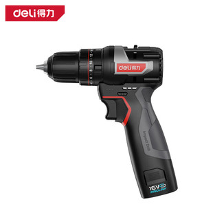 DeLI得力16V10mm锂电无刷冲击钻 家用冲击手钻双电 DE-CZ16-1D2