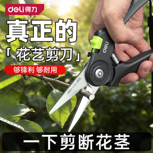 得力园艺剪刀修枝剪果树花艺剪刀
