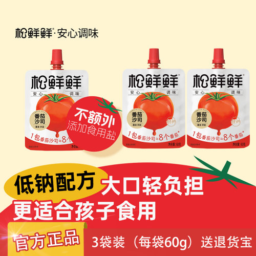 3袋松鲜鲜幸运番沙拉酱番茄沙司60g零添加番茄酱儿童可食蕃茄
