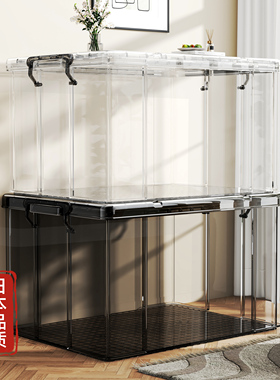 收纳箱大容量超大透明家用书本衣物衣服被子整理玩具储物后备箱子