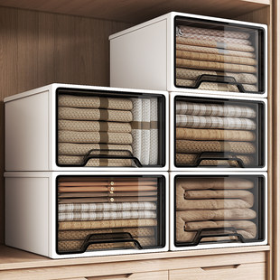日本衣柜收纳箱衣服衣物分层抽屉式整理箱家用裤子收纳柜子储物盒