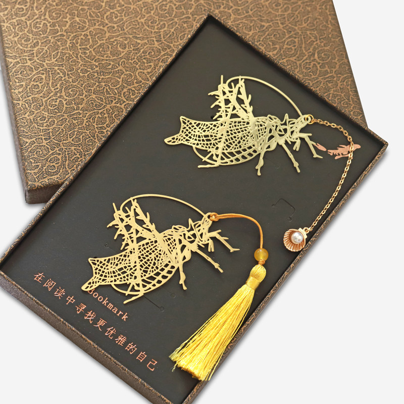 故宫文创金属书签金蝉玉叶书签古典中国风精致礼物礼盒包装学生用老师
