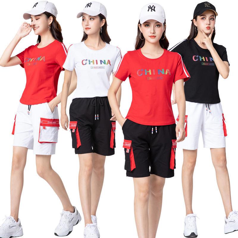 广场舞服装套装新款棉跳舞衣服运动健身操短裤舞台演出舞蹈服装女