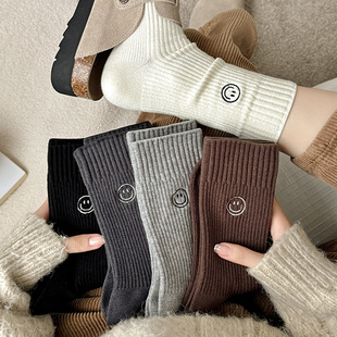 白色堆堆袜秋冬配鲨鱼裤瑜伽裤芭比裤勃肯鞋羊毛袜女冬季加厚中筒