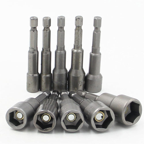 6-15mm 1/4六角柄转换强磁性套筒扳手65mm电批咀起子螺丝刀套筒