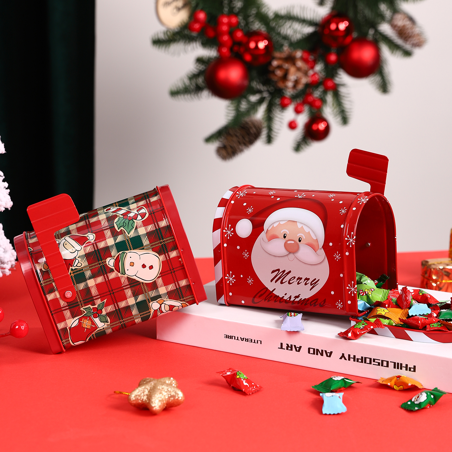 圣诞节邮箱糖果收纳盒平安夜糖果巧克力礼物包装盒儿童存钱储蓄罐