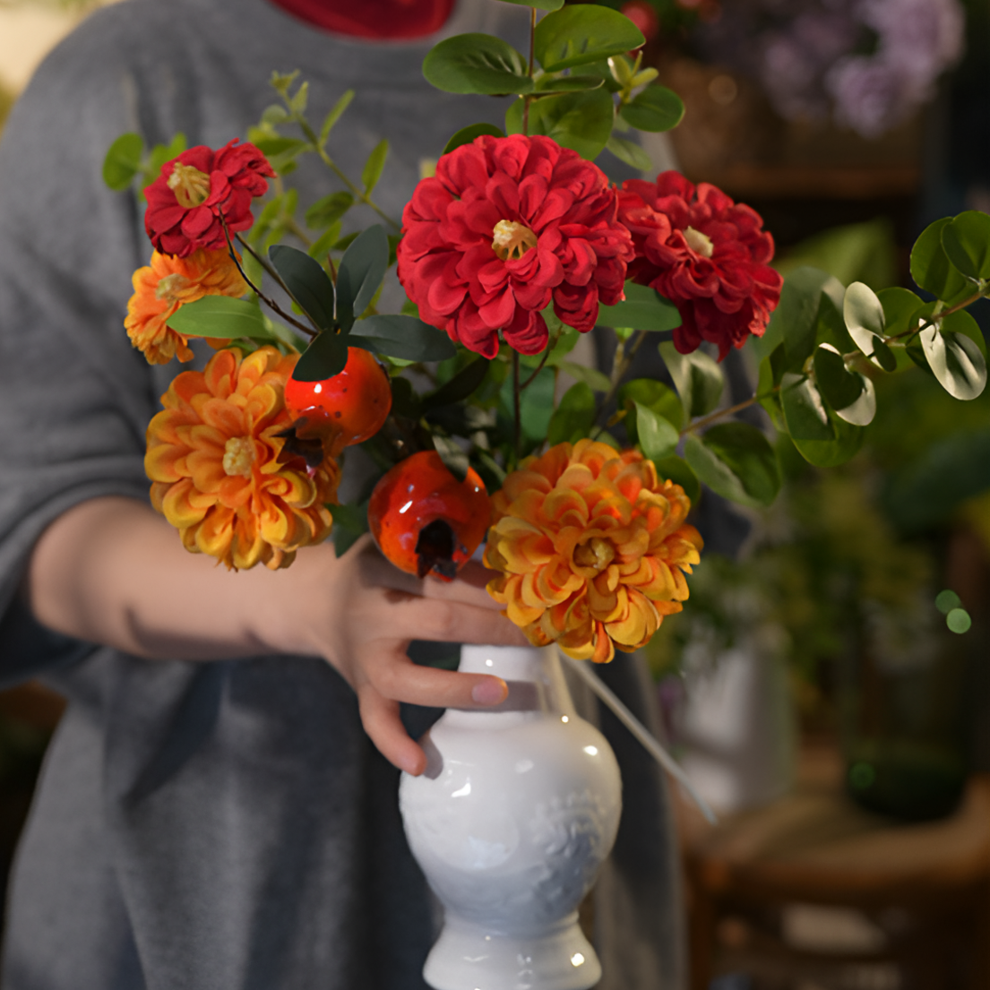 小欢喜花束仿真花花束 欢欢喜喜喜庆花束 鞋柜玄关装饰花束