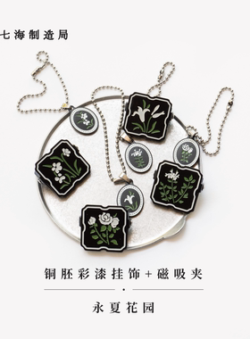 永夏花园铜胚彩漆磁吸夹/挂饰｜冰箱贴项链手链挂坠｜莎士比亚｜礼物手帐｜上海译文出版社 七海制造局
