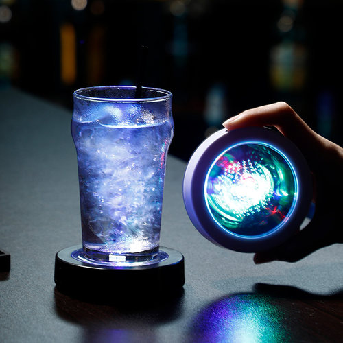 led发光杯垫 酒吧鸡尾酒发光底座灯 酒杯垫底灯光发光调酒底座灯