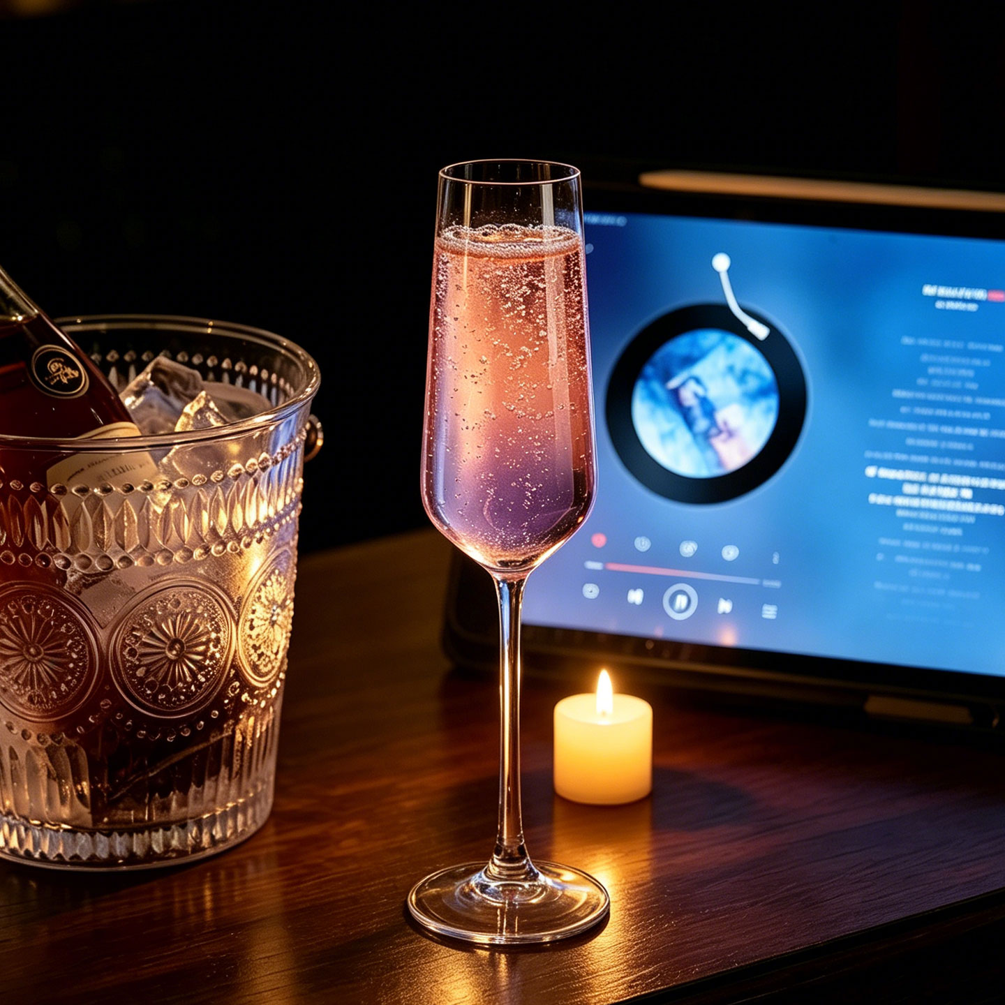 细长直筒高透水晶香槟高脚杯