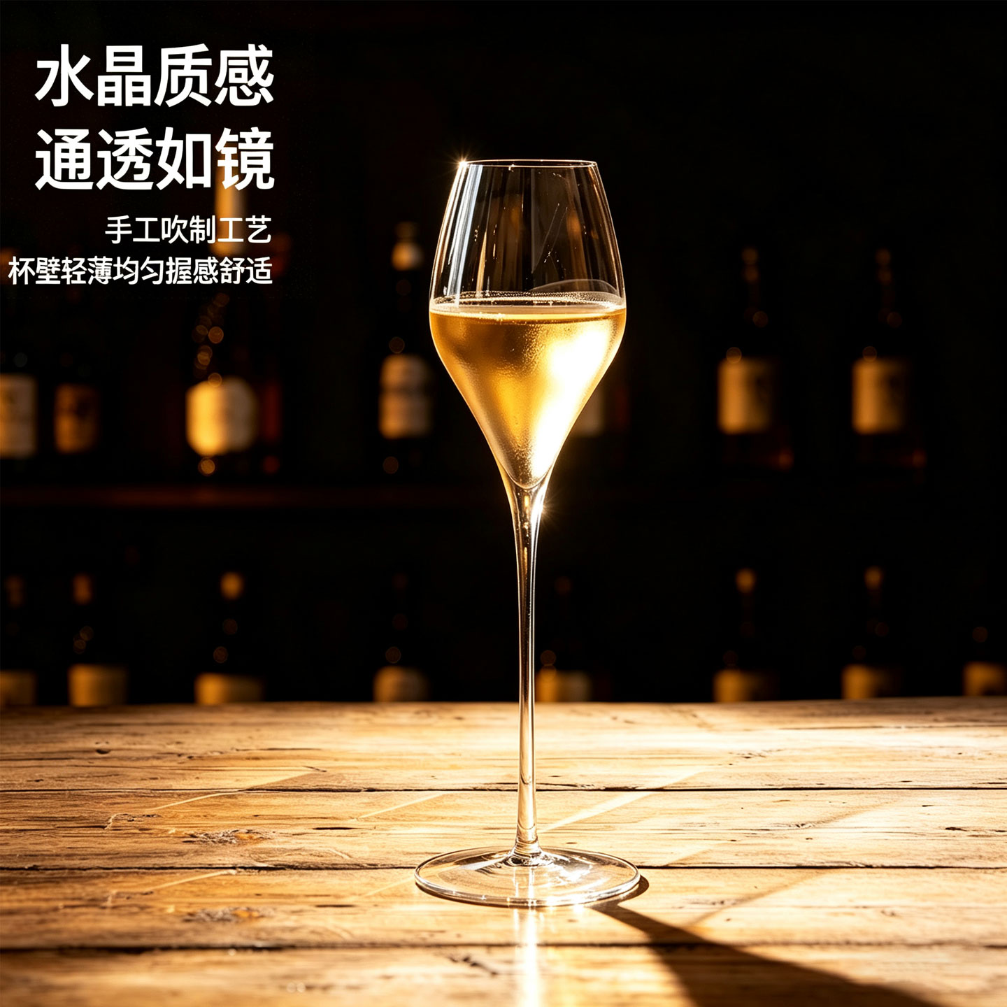 日式木村硝子轻奢水晶香槟高脚杯超薄通透杯白葡萄酒甜酒通用