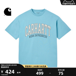 春季 Carhartt T恤男装 卡哈特 WIP短袖 学院风LOGO字母图案印花宽版