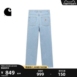 Carhartt WIP牛仔裤男装春季经典LOGO标签石洗造旧宽版031246M