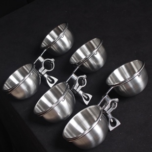 鹦鹉站架不锈钢食水杯食碗食盆食杯中大型高档食槽鸟类用喂食器