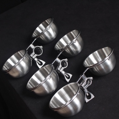 鹦鹉站架不锈钢食水杯食碗食盆食杯中大型高档食槽鸟类用喂食器