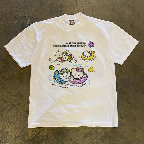 搞钱做牛马慈善店IGEUMM 260g重磅美式小众卡通HelloKitty宽松设