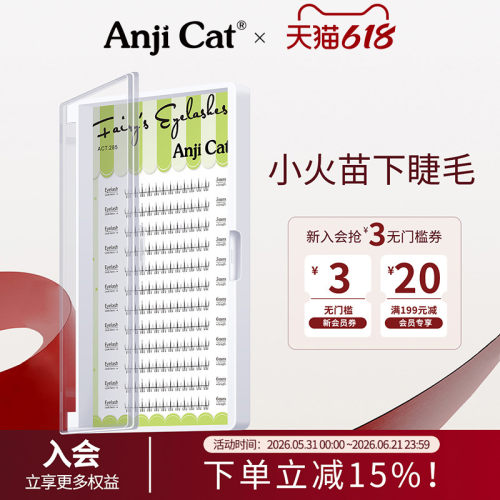 anjicat透明梗分段式下睫毛