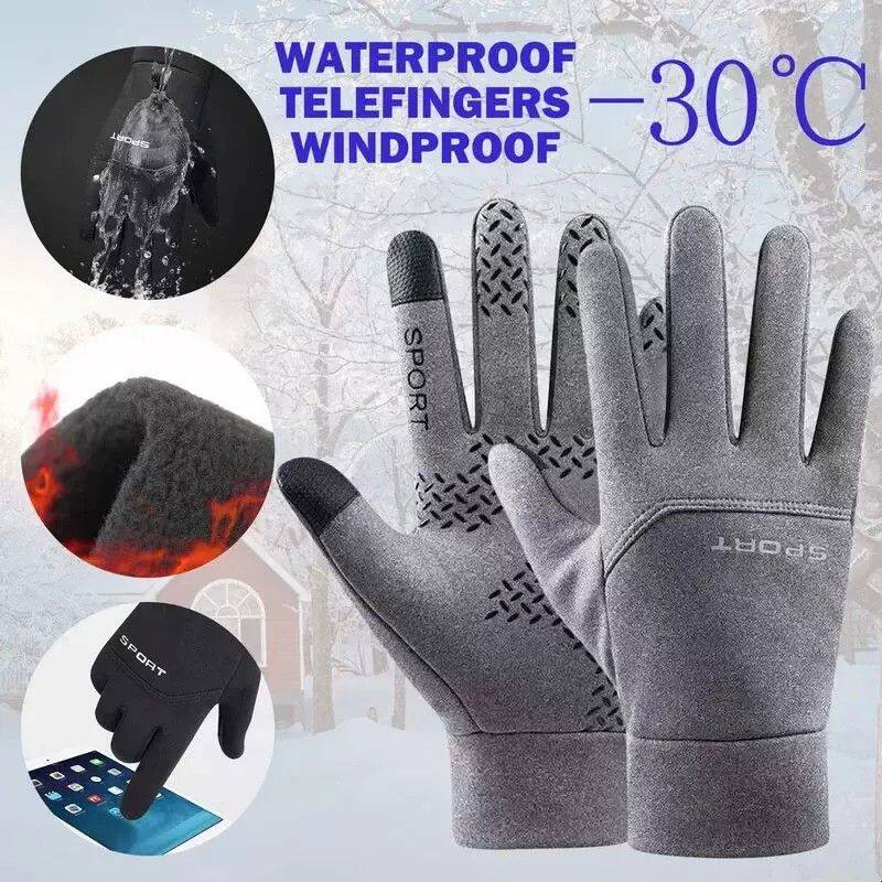 Winter Thermal Gloves for Men Mtb Bicycle Motorcycle Gloves