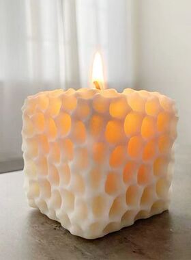 Cube Honeycomb Scented Candle Plaster Silicone Mold Food Gra