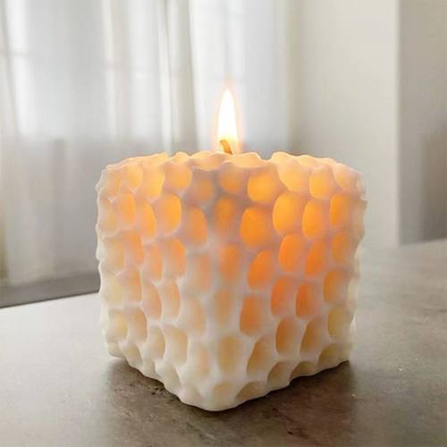 Cube Honeycomb Scented Candle Plaster Silicone Mold Food Gra