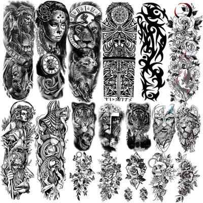 Full Arm Temporary Tattoos Sleeve For Men Women Realistic
