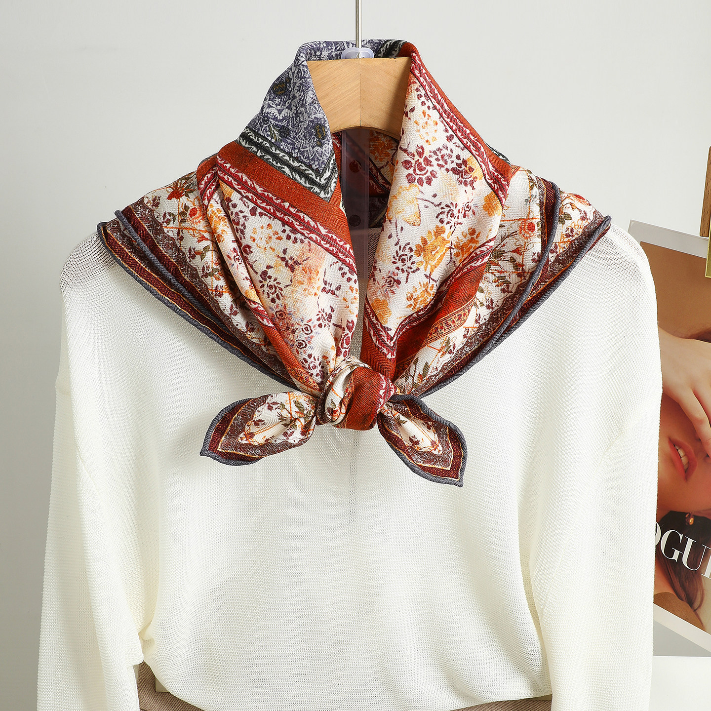 高级感真丝羊毛方巾女复古百搭小丝巾春秋冬装饰护颈保暖围巾披肩,服饰配件/皮带/帽子/围巾,围巾/丝巾/披肩,淘宝优惠券,粉丝福利购,淘宝优惠卷