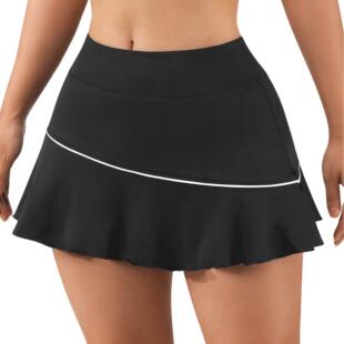 Yoga Skirt Fitness High waisted Elastic Double layered